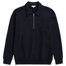 Load image into Gallery viewer, Norse Projects Ketel Relaxed Organic NORSE Logo Half Zip Dark Navy
