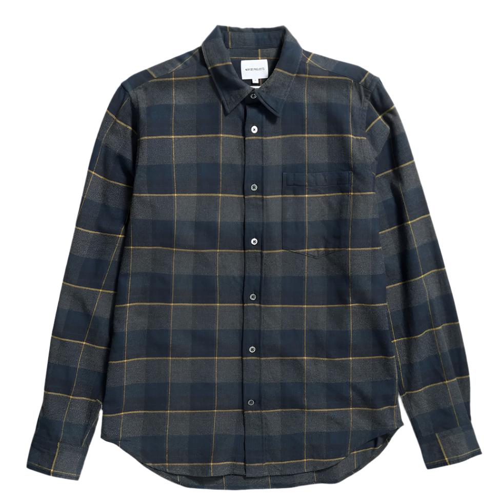 Norse Projects Osvald Flannel Check Shirt Dark Navy