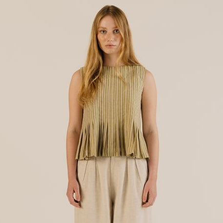 Sideline Minnie Top Ochre Stripe