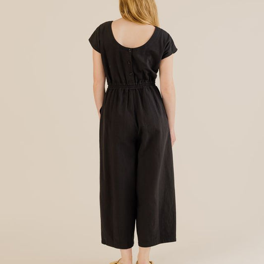 Sideline Daisy Jumpsuit Black
