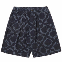 Load image into Gallery viewer, Universal Works Sun Print OD Pleated Track Short Navy
