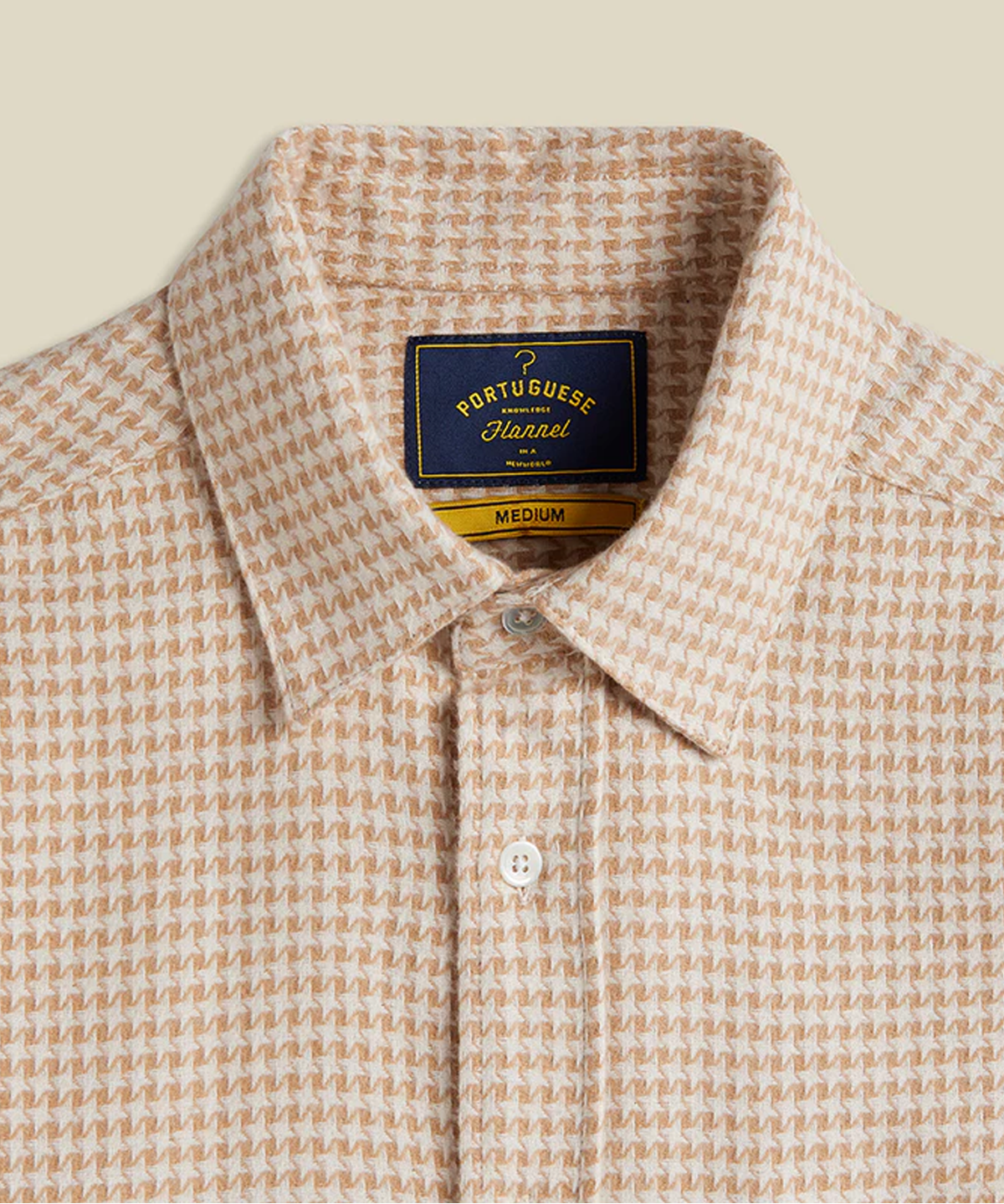 Portuguese Flannel Abstract Pied Poule LS Shirt Cream