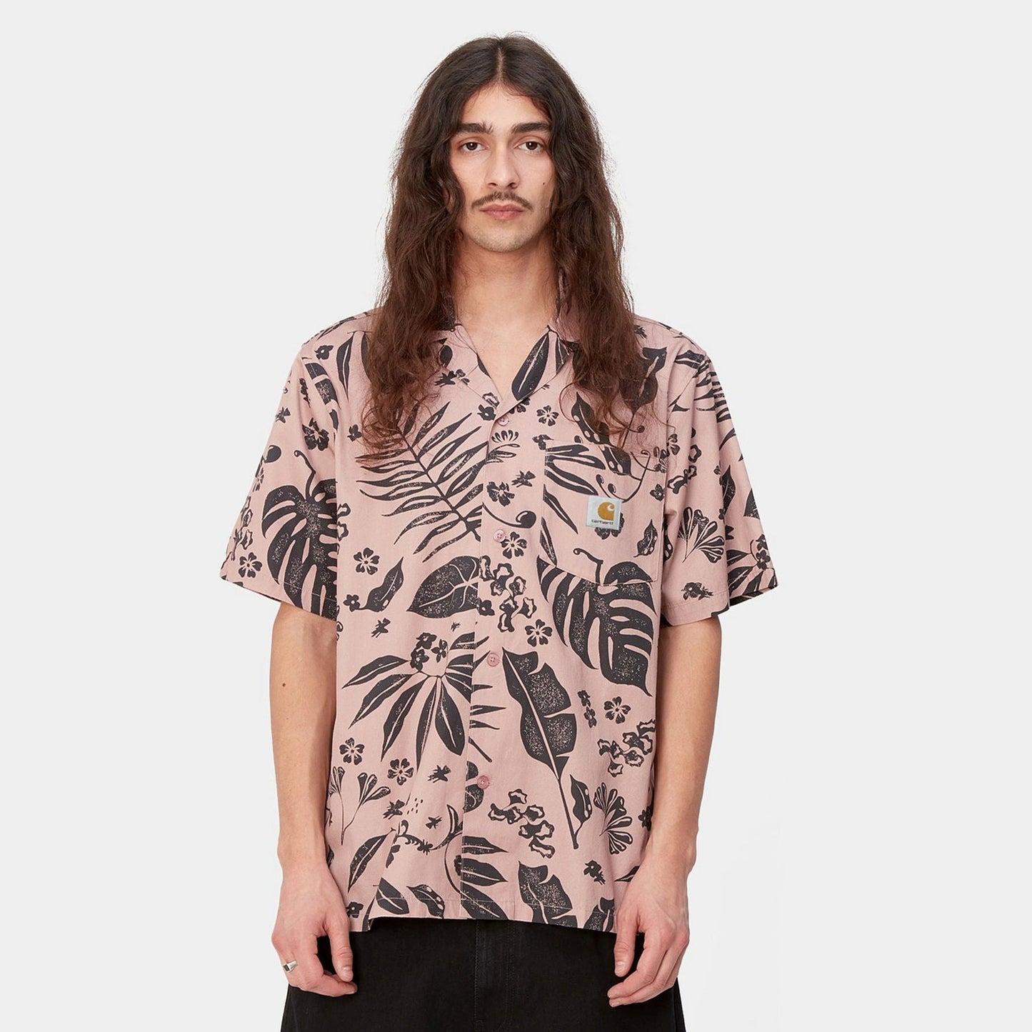 Carhartt WIP S/S Woodblock Shirt Glassy Pink
