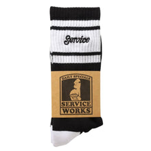 Load image into Gallery viewer, Service Works Logo Ringer Socks Black
