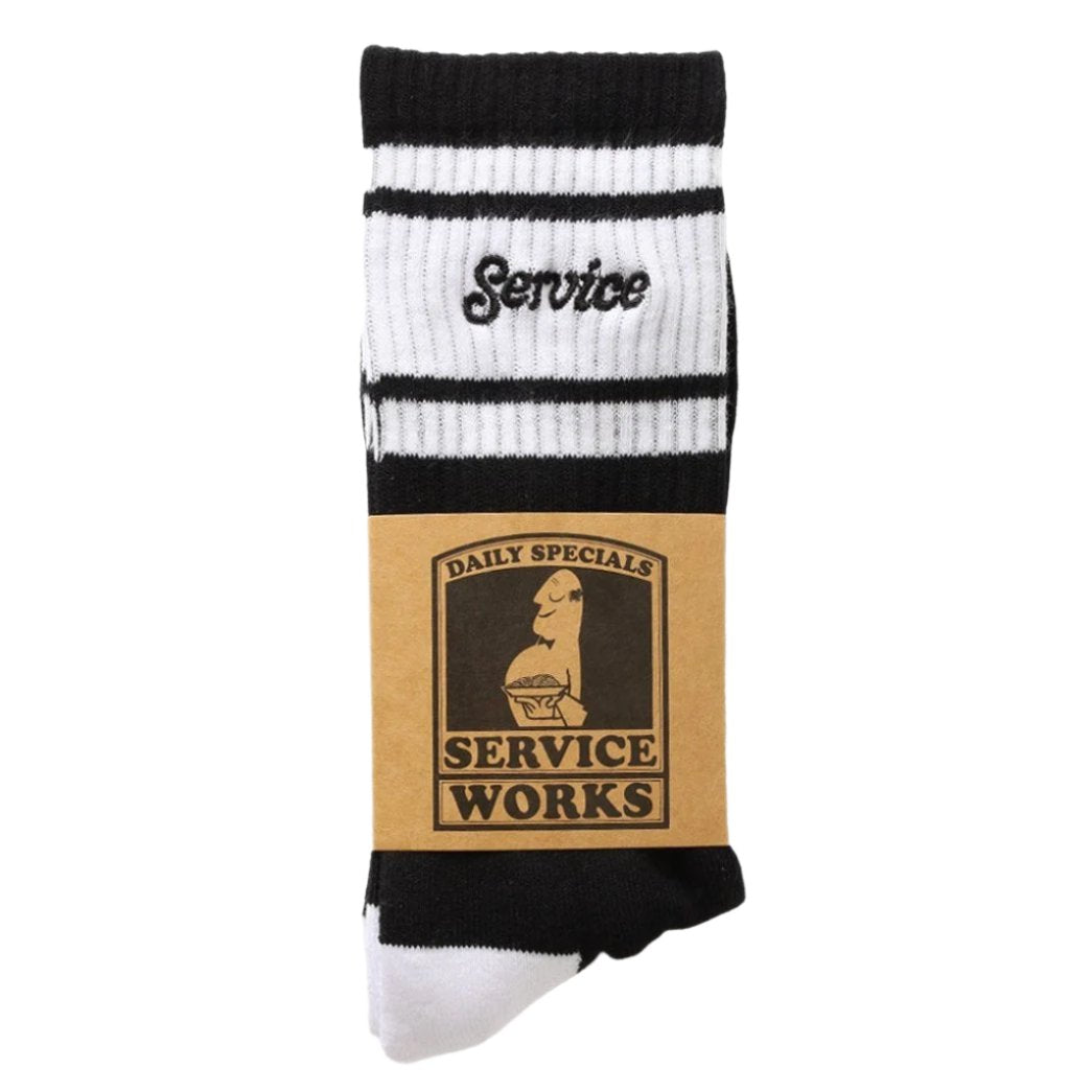 Service Works Logo Ringer Socks Black