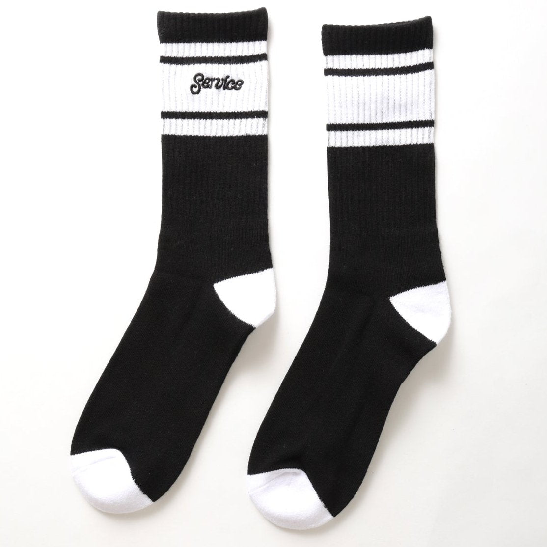 Service Works Logo Ringer Socks Black