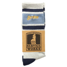 Load image into Gallery viewer, Service Works Logo Ringer Socks Grey
