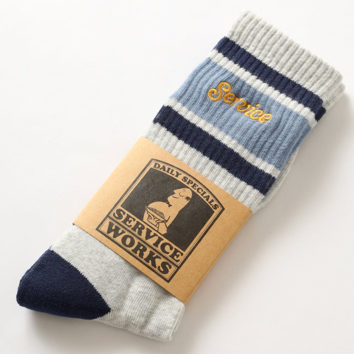 Service Works Logo Ringer Socks Grey