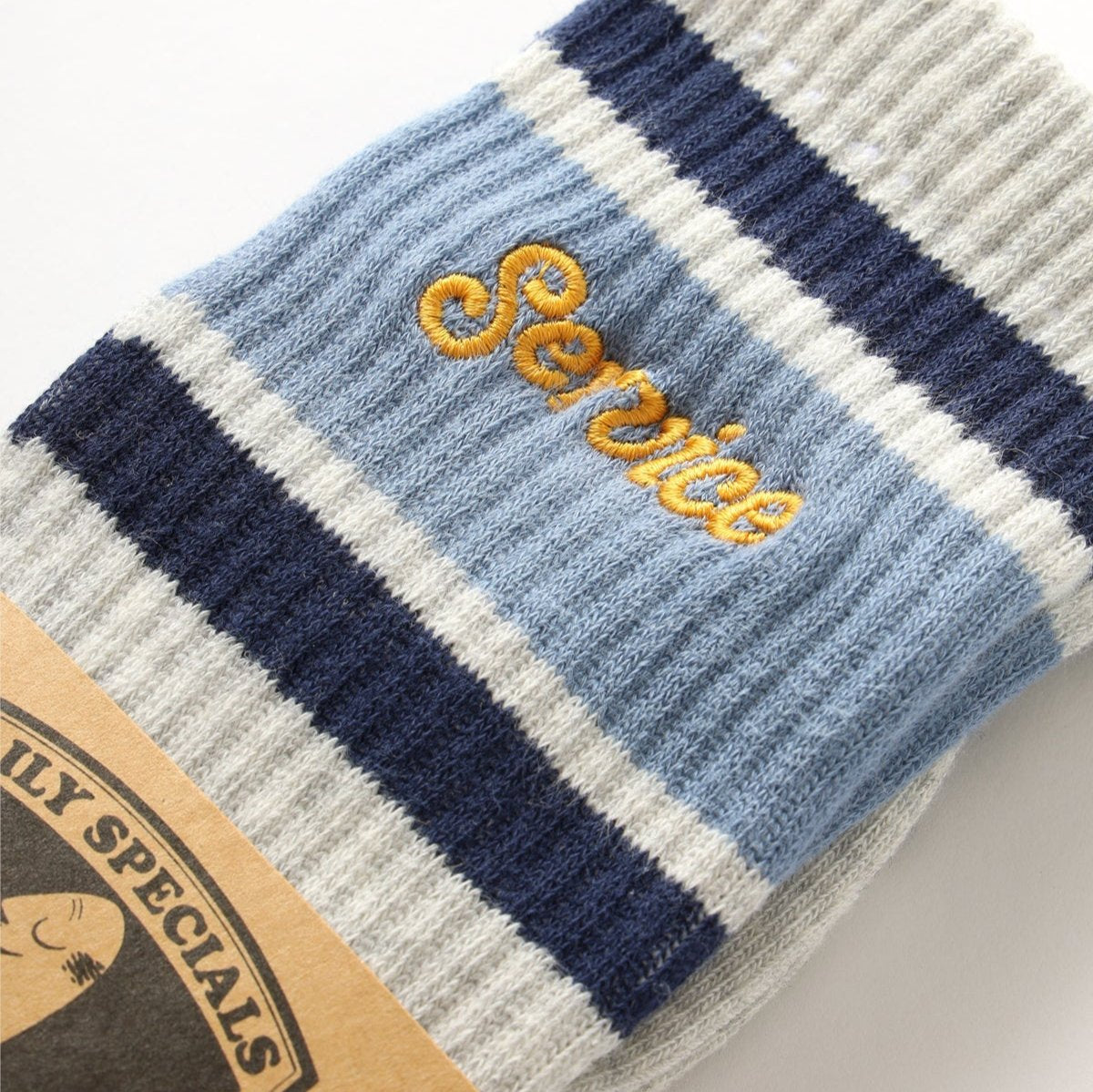 Service Works Logo Ringer Socks Grey