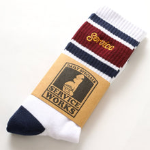 Load image into Gallery viewer, Service Works Logo Ringer Socks White
