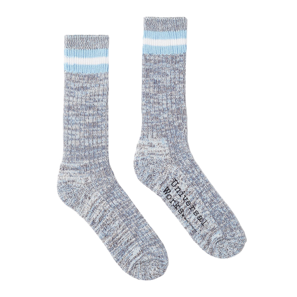 Universal Works Cotton Everyday Stripe Sock Cornish Blue