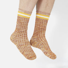 Load image into Gallery viewer, Universal Works Cotton Everyday Stripe Sock Yellow
