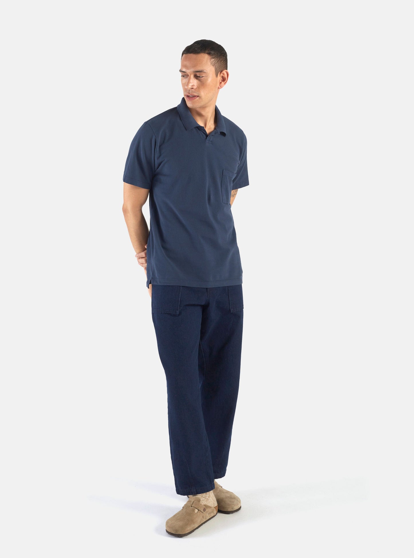 Universal Works Vacation Polo Piquet Navy