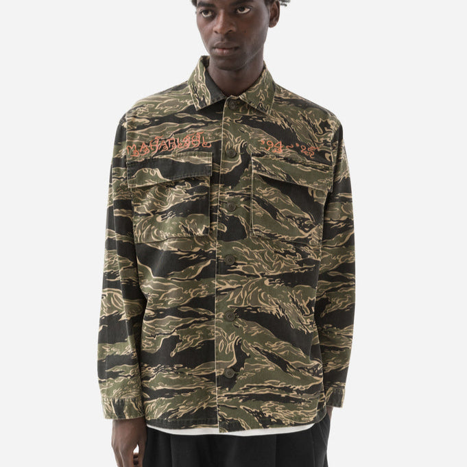 Maharishi Camo Tiger Advisor's  Shirt Mint Gold