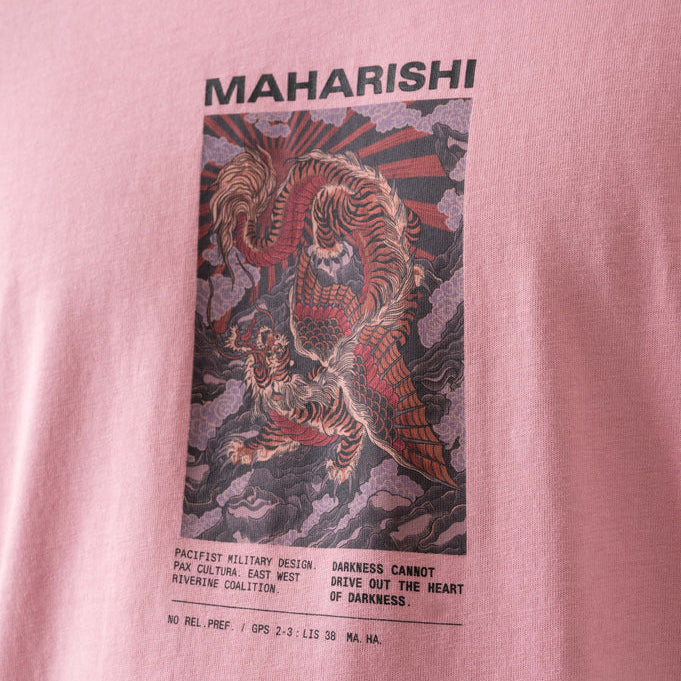 Maharishi Tiger Dragon Militype L/S T-Shirt Pink