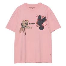 Load image into Gallery viewer, Maharishi Black Crow White Heron T-Shirt Pink
