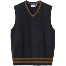 Load image into Gallery viewer, Carhartt WIP Stanford Vest Sweater Dark Navy/Deep Brown

