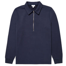 Load image into Gallery viewer, Sunspel Zip Polo  Sweatshirt Navy
