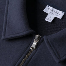 Load image into Gallery viewer, Sunspel Zip Polo  Sweatshirt Navy
