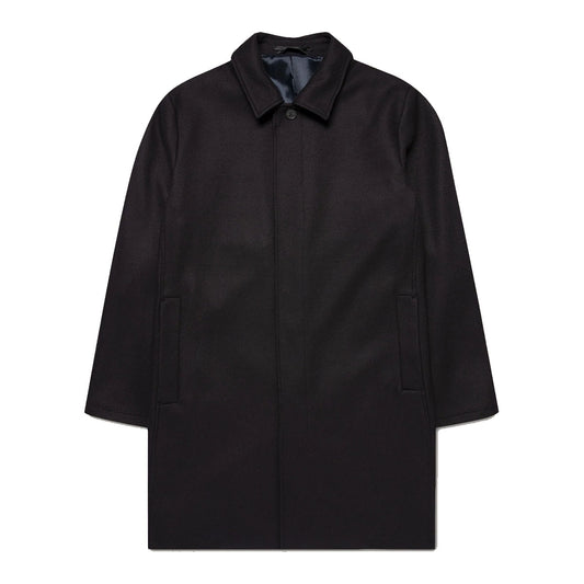 Sunspel Boiled Wool Jersey Coat Navy