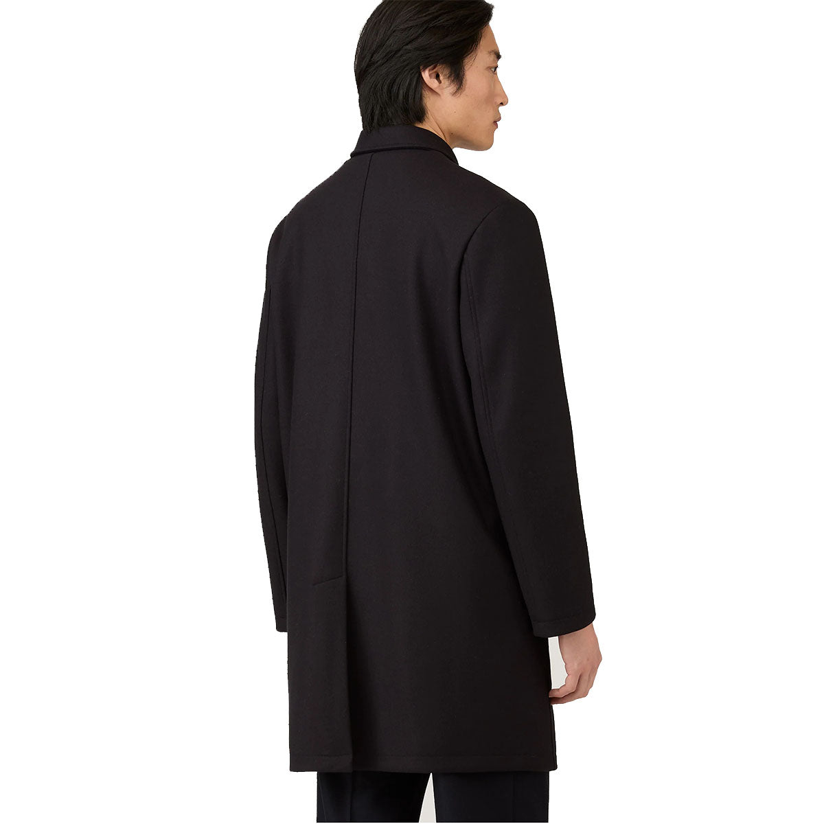 Sunspel Boiled Wool Jersey Coat Navy