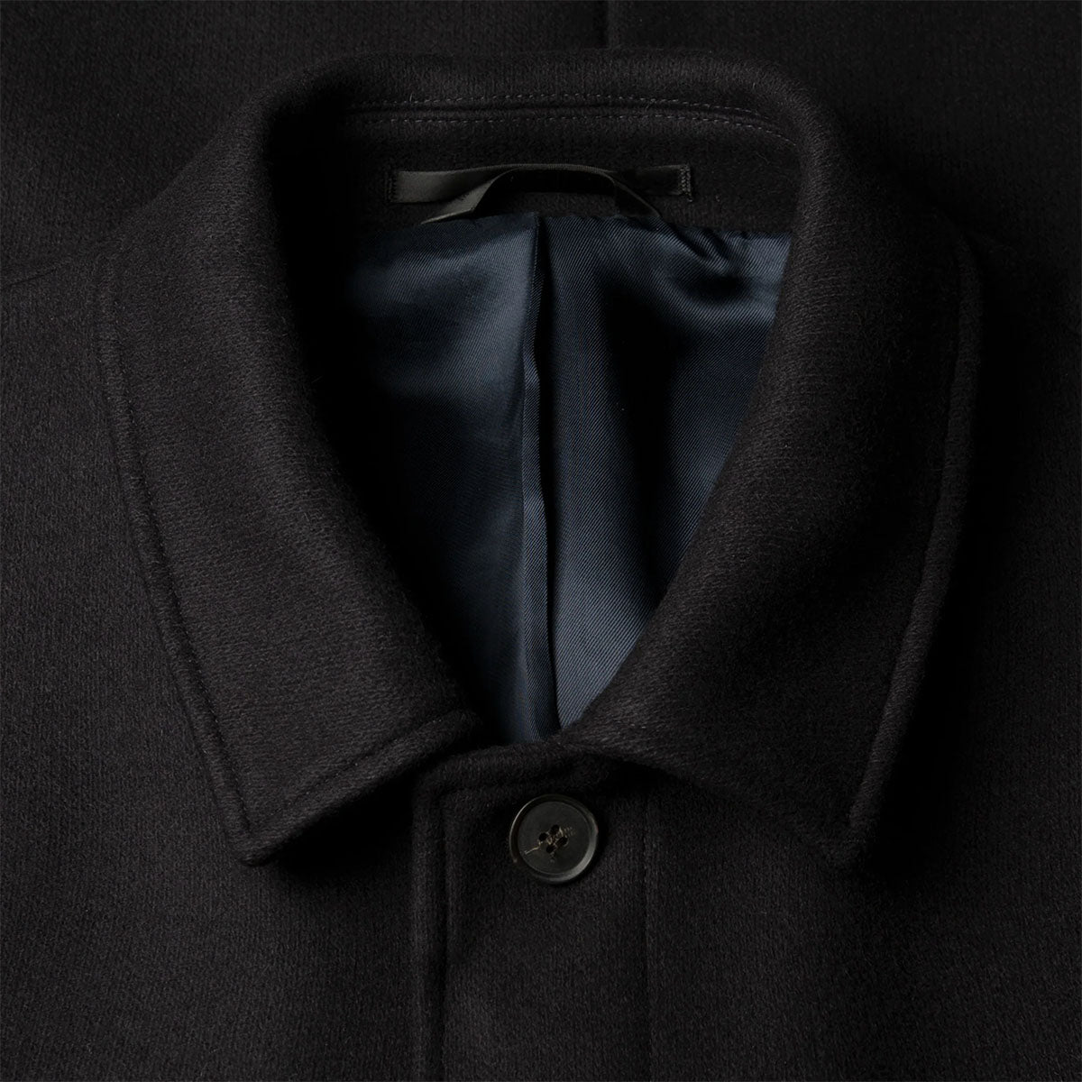 Sunspel Boiled Wool Jersey Coat Navy
