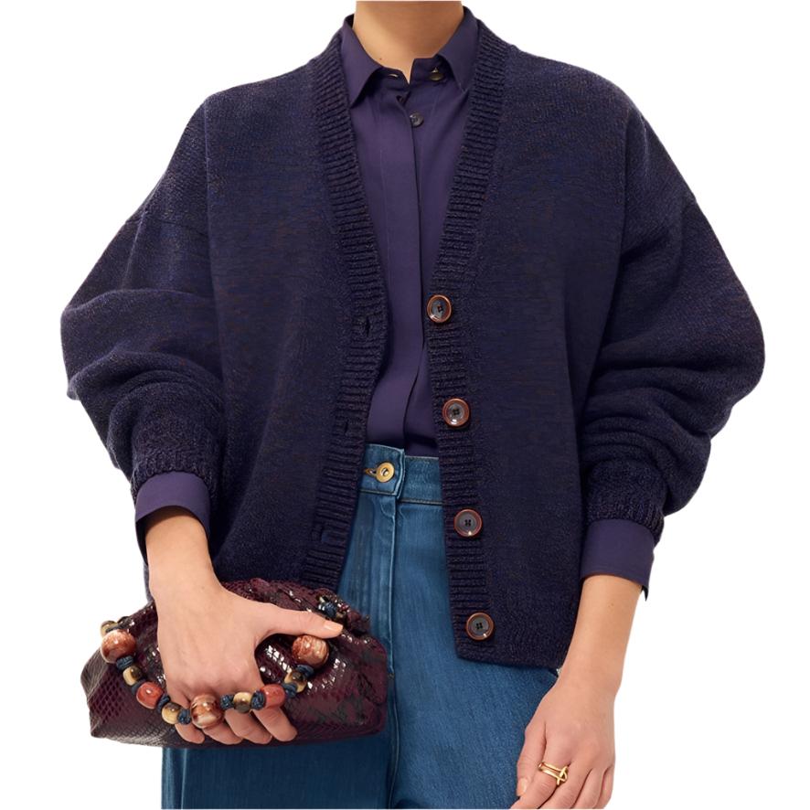 Sessun Sweet Munrow Oversized Cardigan Ink Blue