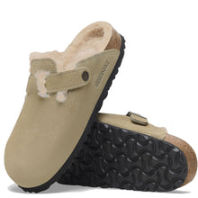 Load image into Gallery viewer, Birkenstock Boston NF Shearling Suede Leather Taupe
