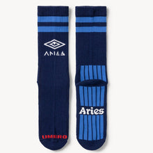 Load image into Gallery viewer, Aries x Umbro Centenary Eye Sock Blue
