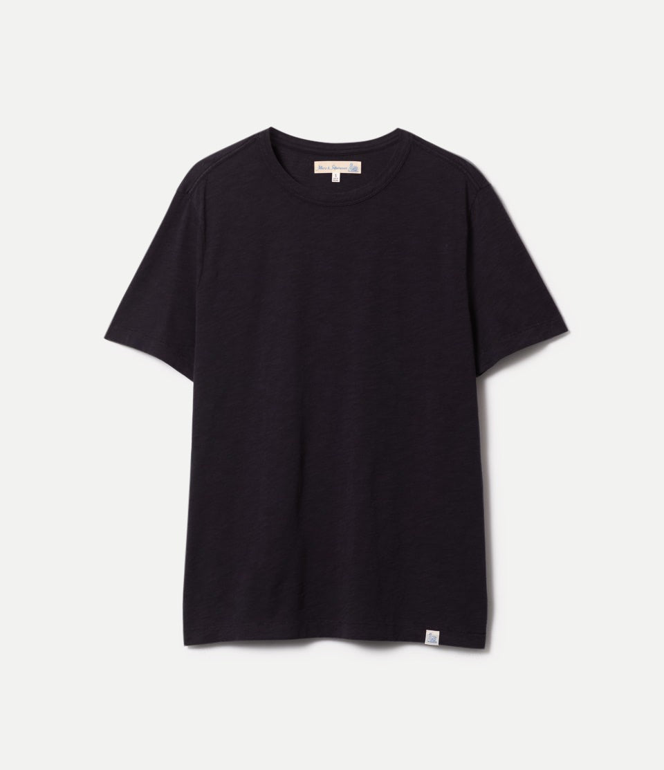 Merz b. Schwanen SCT04 Slub Pima Cotton T-Shirt Deep Black