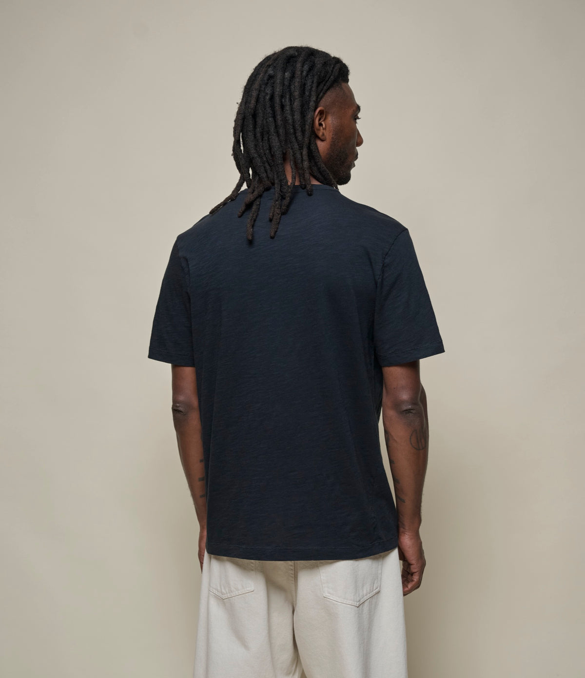 Merz b. Schwanen SCT04 Slub Pima Cotton T-Shirt Deep Black