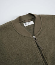 Load image into Gallery viewer, Universal Works Wool Fleece Zip Bomber Lovat
