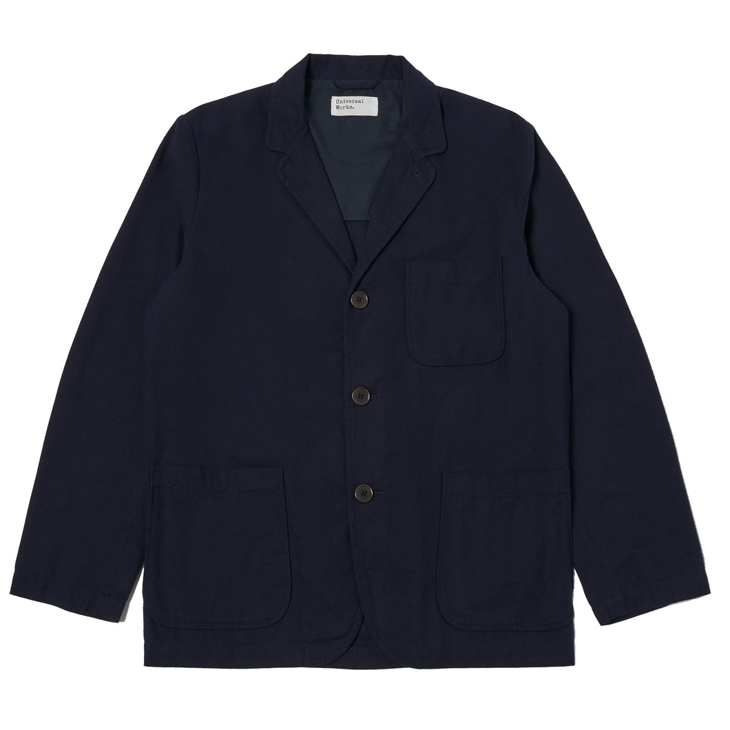 Universal Works Three Button Jacket Brushed Moleskin Navy