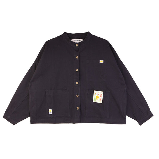 L.F. Markey Wide Chore Coat Navy Canvas