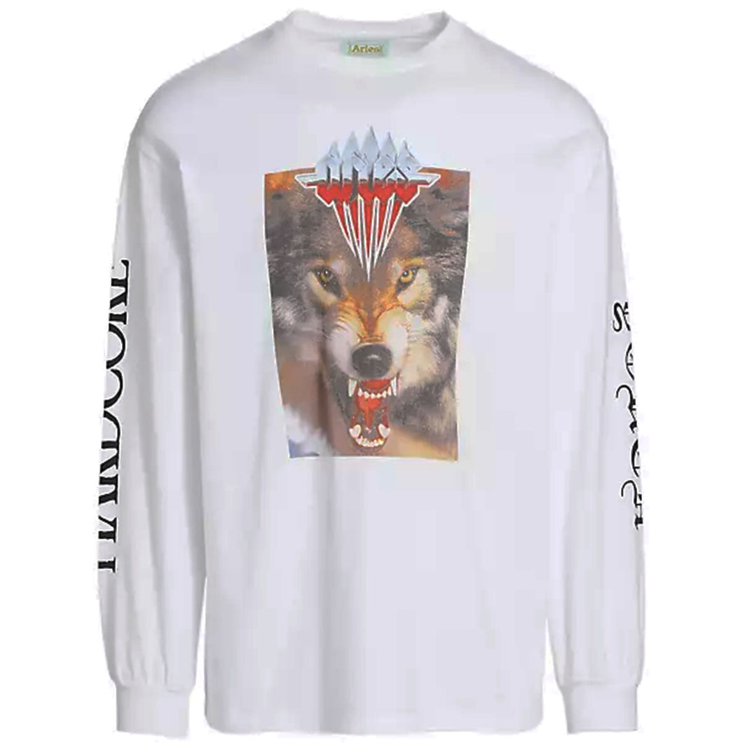 Aries Wolf LS Tee White