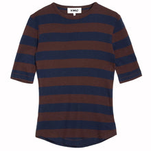 Load image into Gallery viewer, YMC Charlotte S/S Top Brown / Navy
