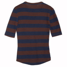 Load image into Gallery viewer, YMC Charlotte S/S Top Brown / Navy
