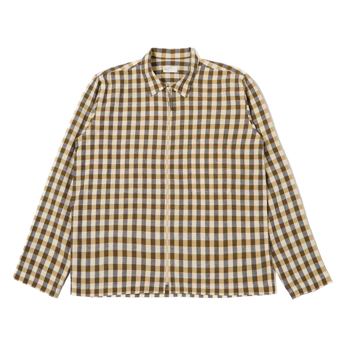Universal Works Aberdeen Lincot Zip Shirt Olive