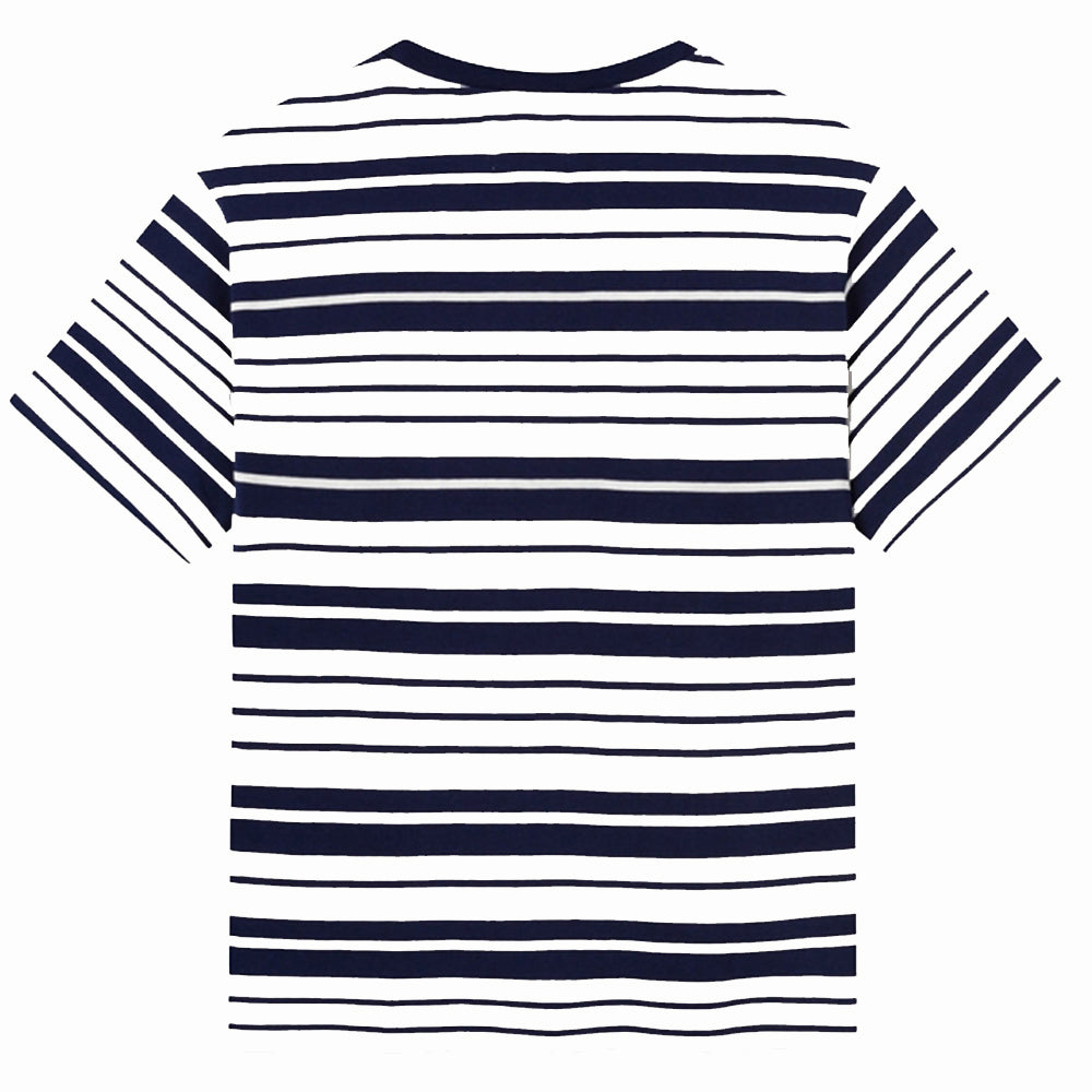 Wood Wood Ace Stripe T-Shirt Off White/ Navy Stripes