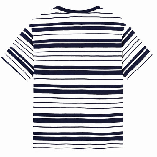 Wood Wood Ace Stripe T-Shirt Off White/ Navy Stripes