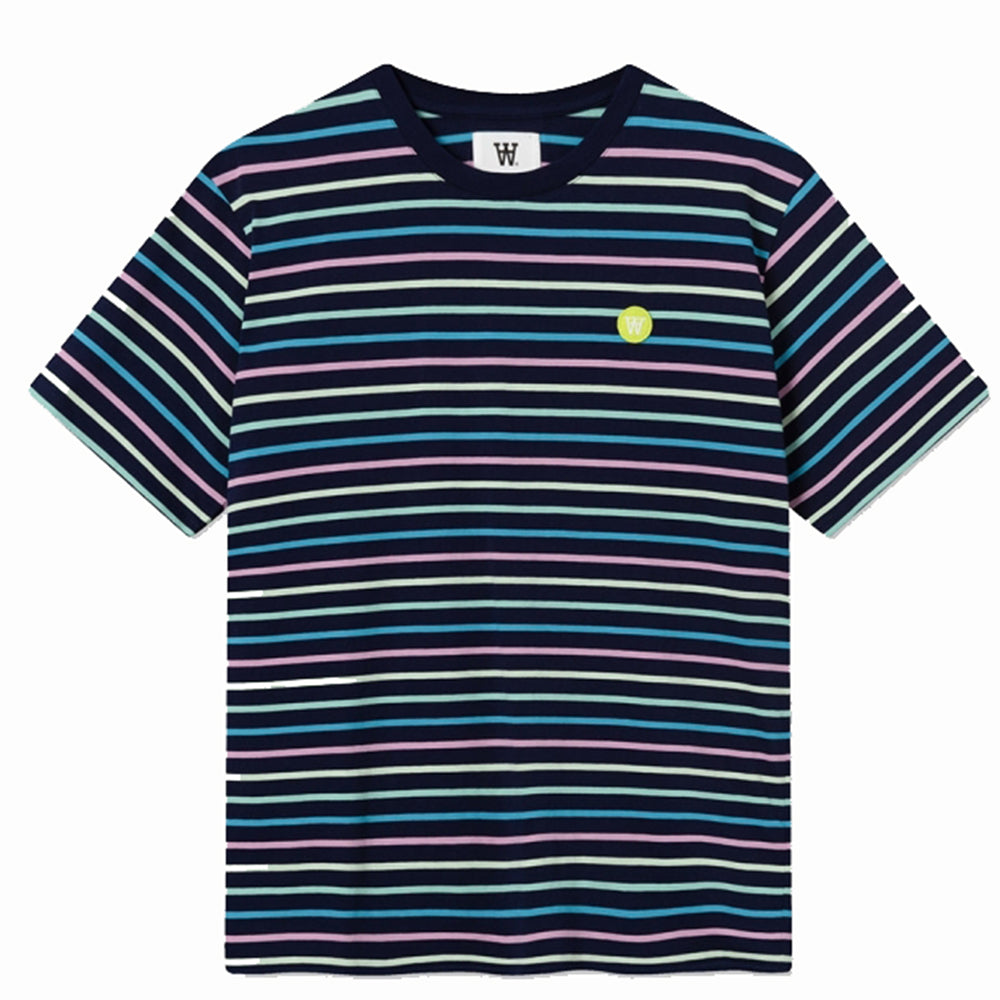 Wood Wood Ace Stripe T-Shirt Navy Stripes
