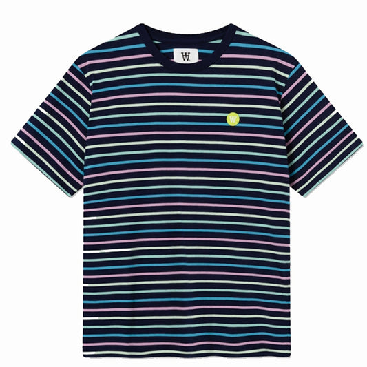 Wood Wood Ace Stripe T-Shirt Navy Stripes