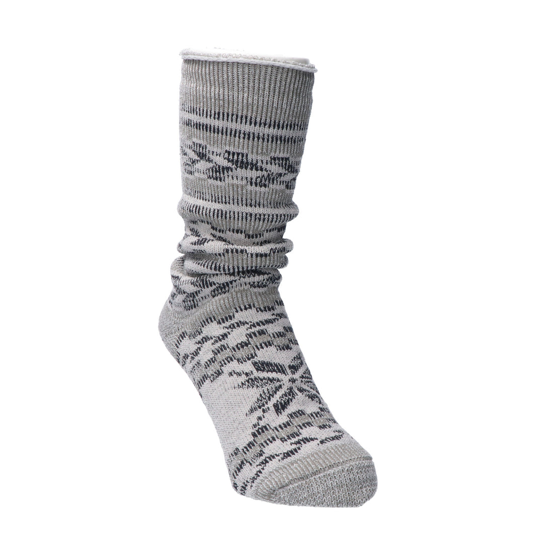 Kinari Natural Symbol Pattern Crew Sock Grey