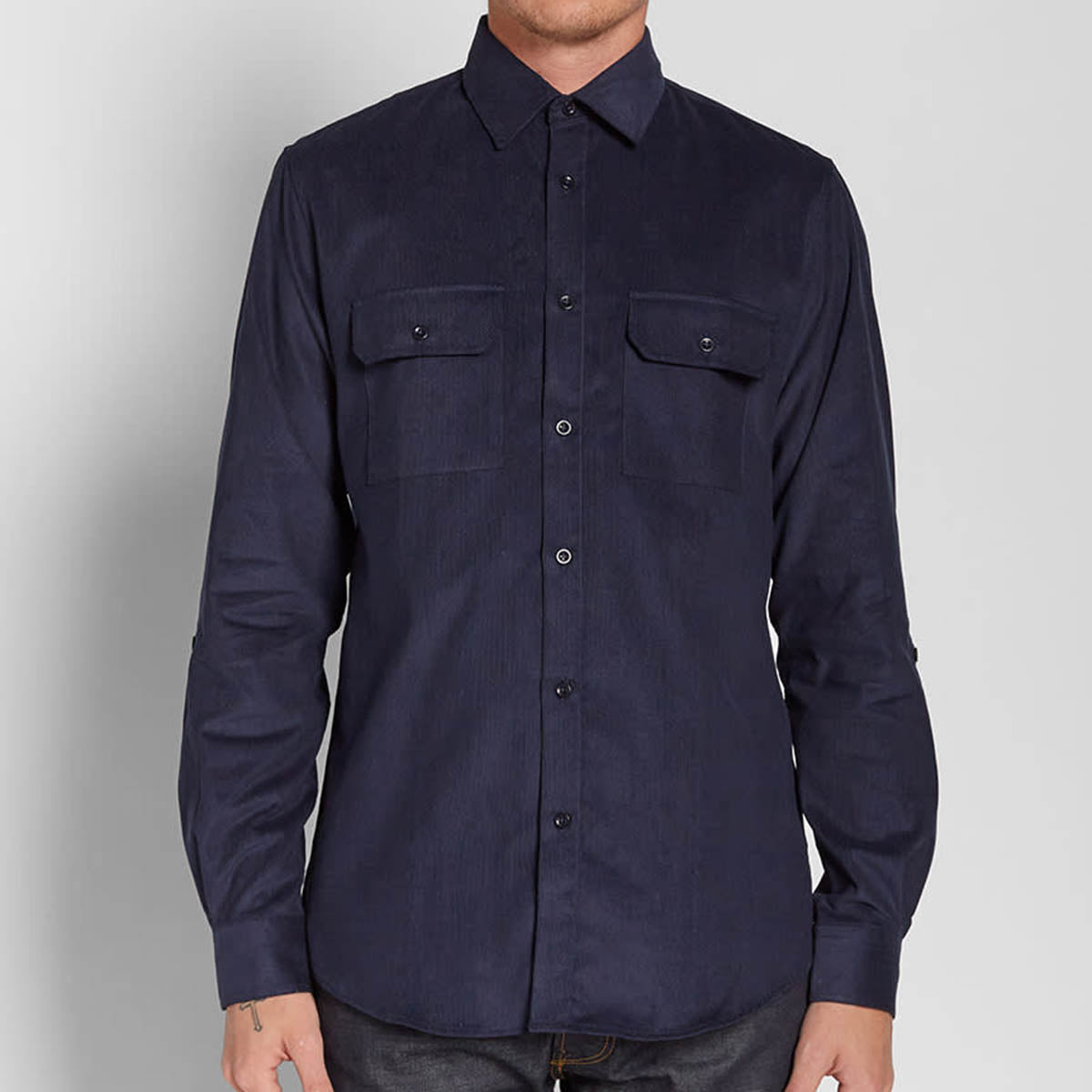 Sunspel Double Pocket Overshirt Navy