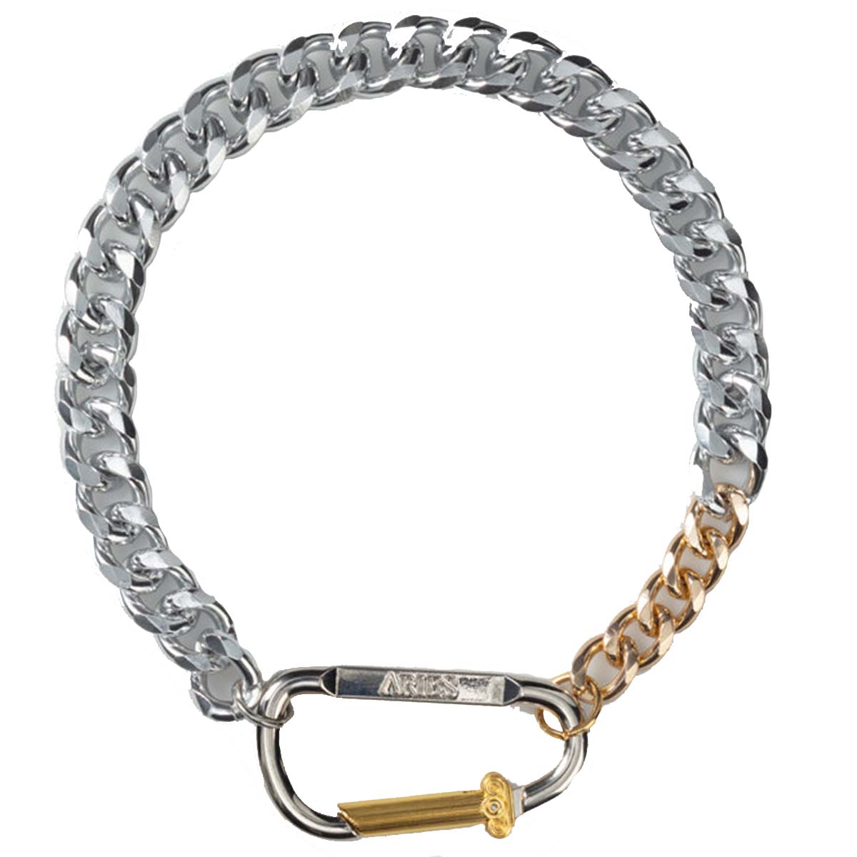 Aries Column Carabiner Silver Necklace