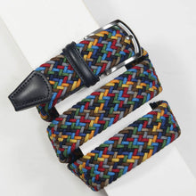 Load image into Gallery viewer, Andersons Classic Elastic Woven Belt Navy/Orange/Yellow/Aqua/Brown
