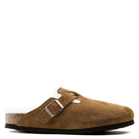 Birkenstock Boston Shearling Suede Leather Mink regular fit