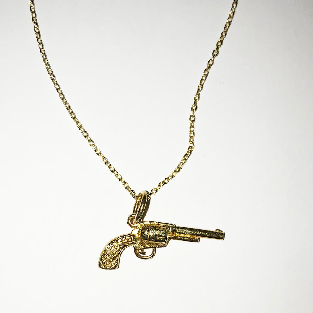 Tilly Sveaas Gold Gun Necklace