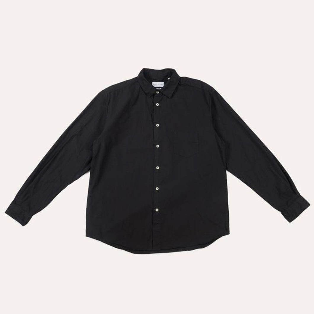 Manual Alphabet Loose fit Regular Collar Shirt Black