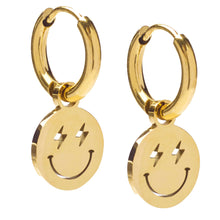 Load image into Gallery viewer, Hoops and Chains Lightning Smiley Huggies

